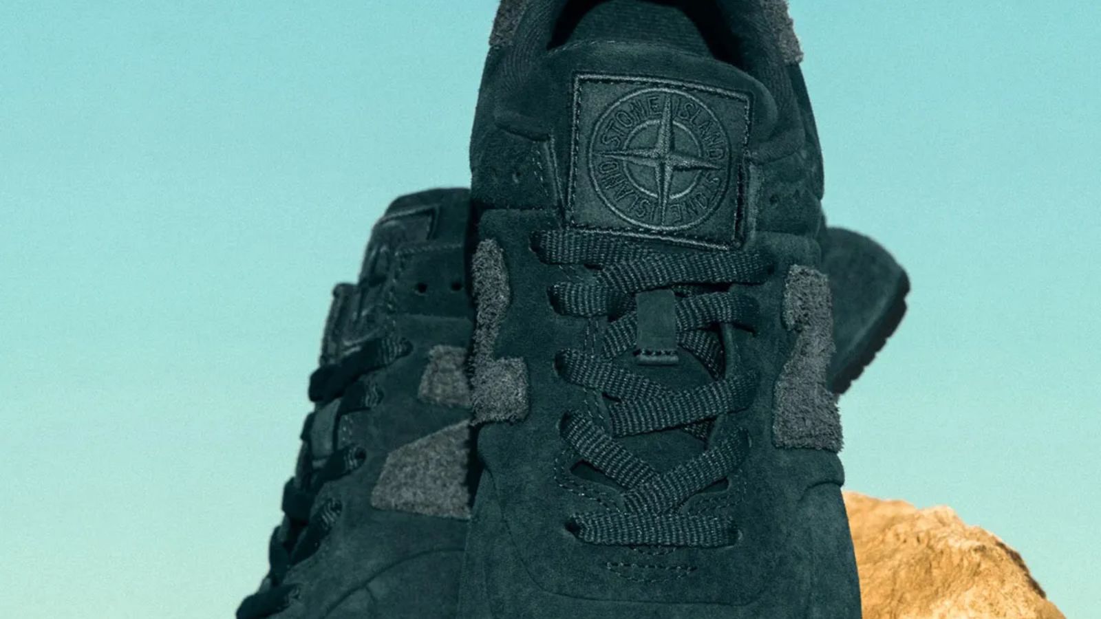 Hinh anh 6: Hinh anh giay Stone Island x New Balance 574 Ghost phien ban Dust Grey, Dark Beige, Slate Blue