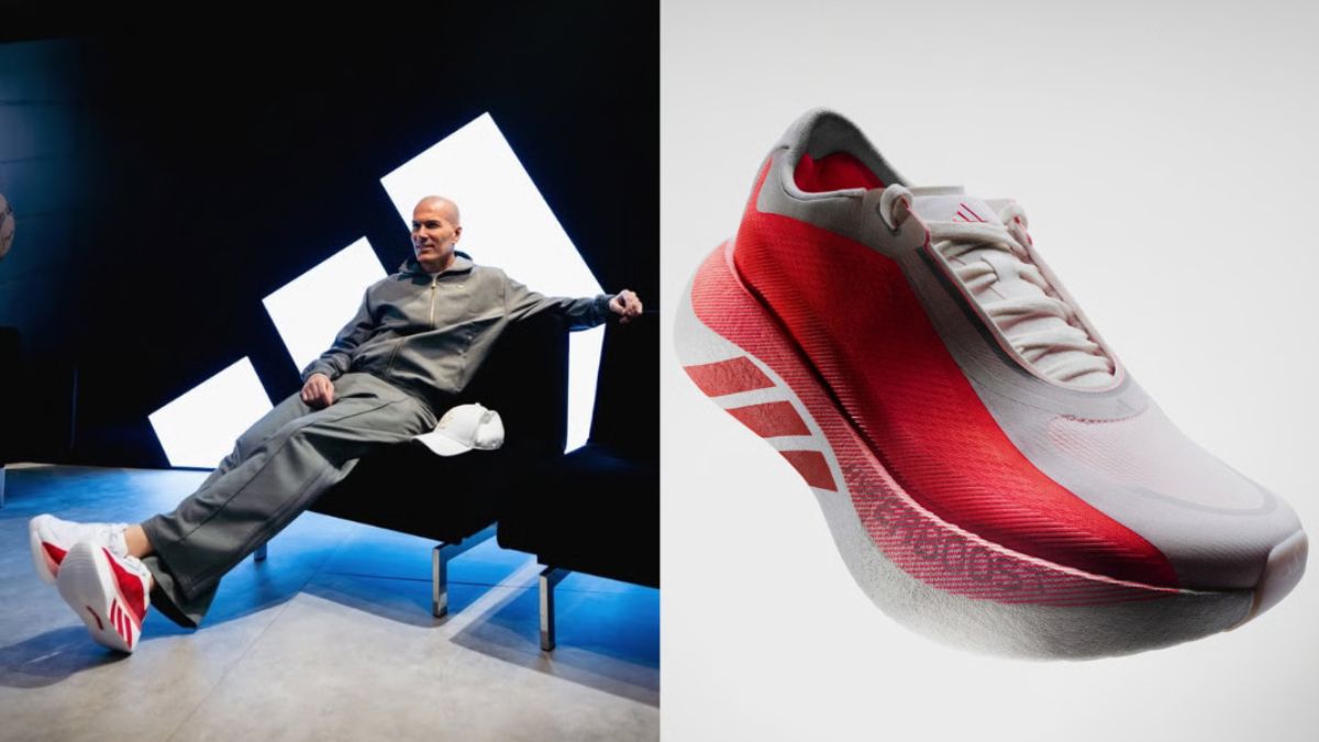 Zinedine Zidane di giay adidas Hyperboost Edge 2026 tai Dubai