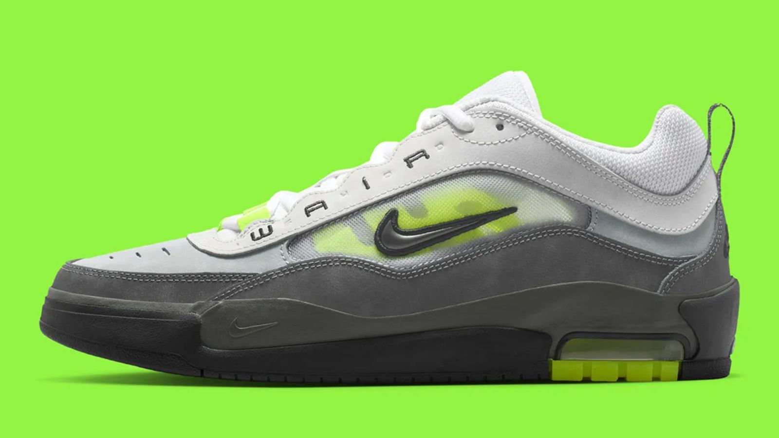 Hinh anh 2: Nike SB Air Max Ishod 'Neon' voi phoi mau xam chuyen sac va neon xanh