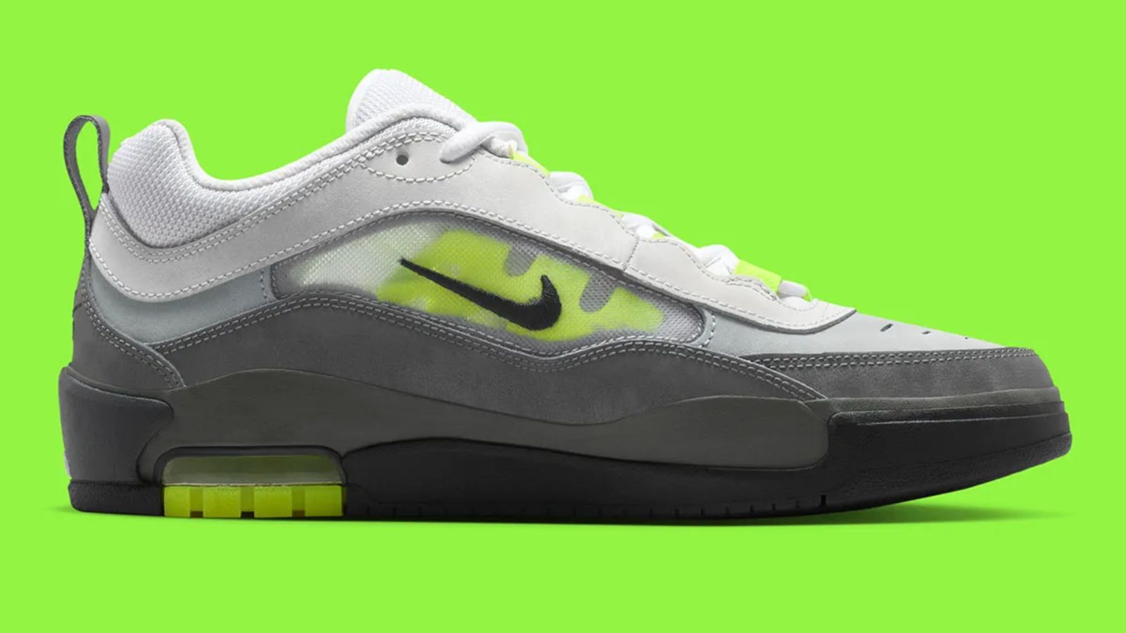 Hinh anh 3: Nike SB Air Max Ishod 'Neon' voi phoi mau xam chuyen sac va neon xanh