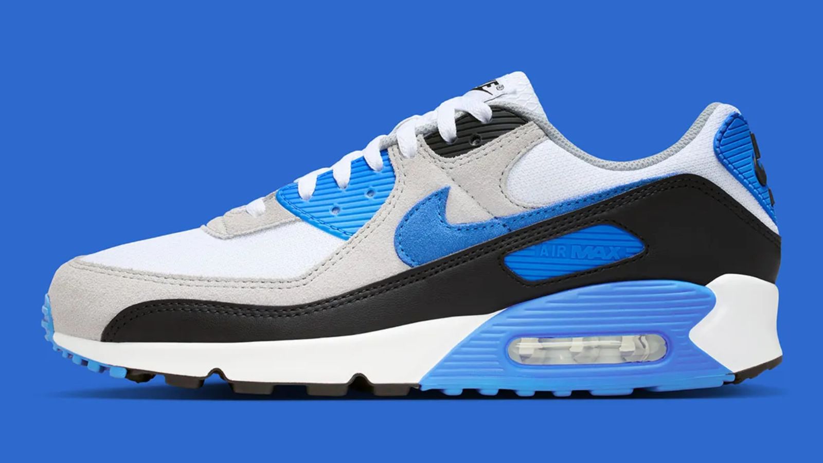 Hinh anh 2: Hinh anh Nike Air Max 90 “Blue Crystal” voi thiet ke co dien va diem nhan xanh duong