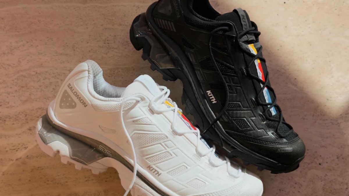 Giay Kith x Salomon XT-4K voi thiet ke monochrome den trang