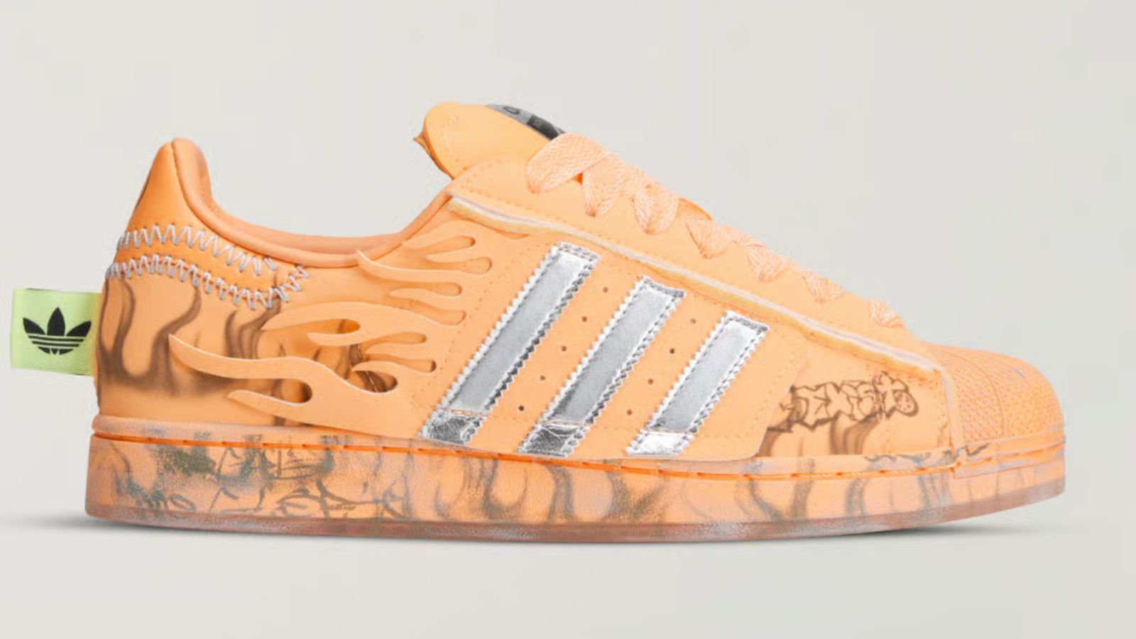 Hinh anh 1: Hellstar x adidas Superstar Hazy Orange voi thiet ke cam noi bat