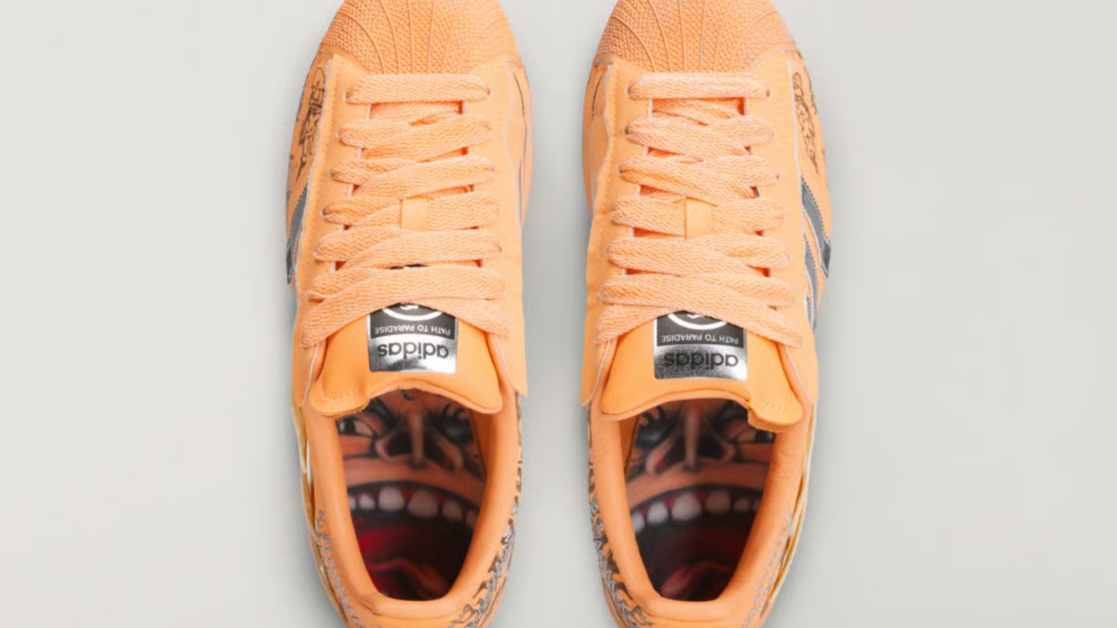 Hinh anh 3: Hellstar x adidas Superstar Hazy Orange voi thiet ke cam noi bat