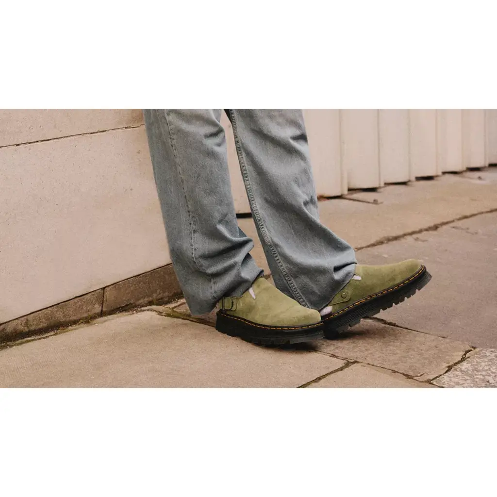 Alternative view of Dép Dr. Martens Zebzag Suede Slingback Platform Mule 'Muted Olive' 31657357