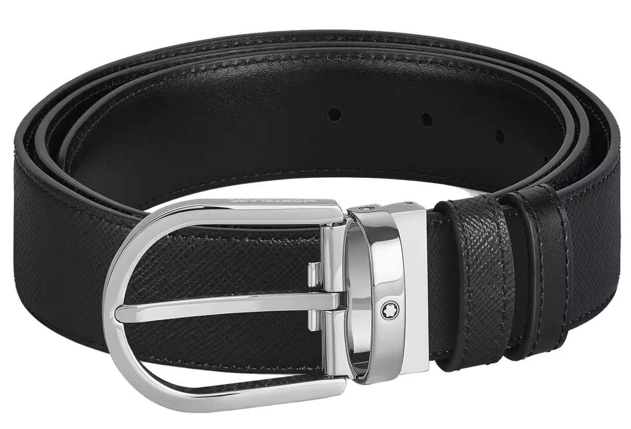 Thắt lưng MontBlanc Horseshoe Buckle 'Black' 198448