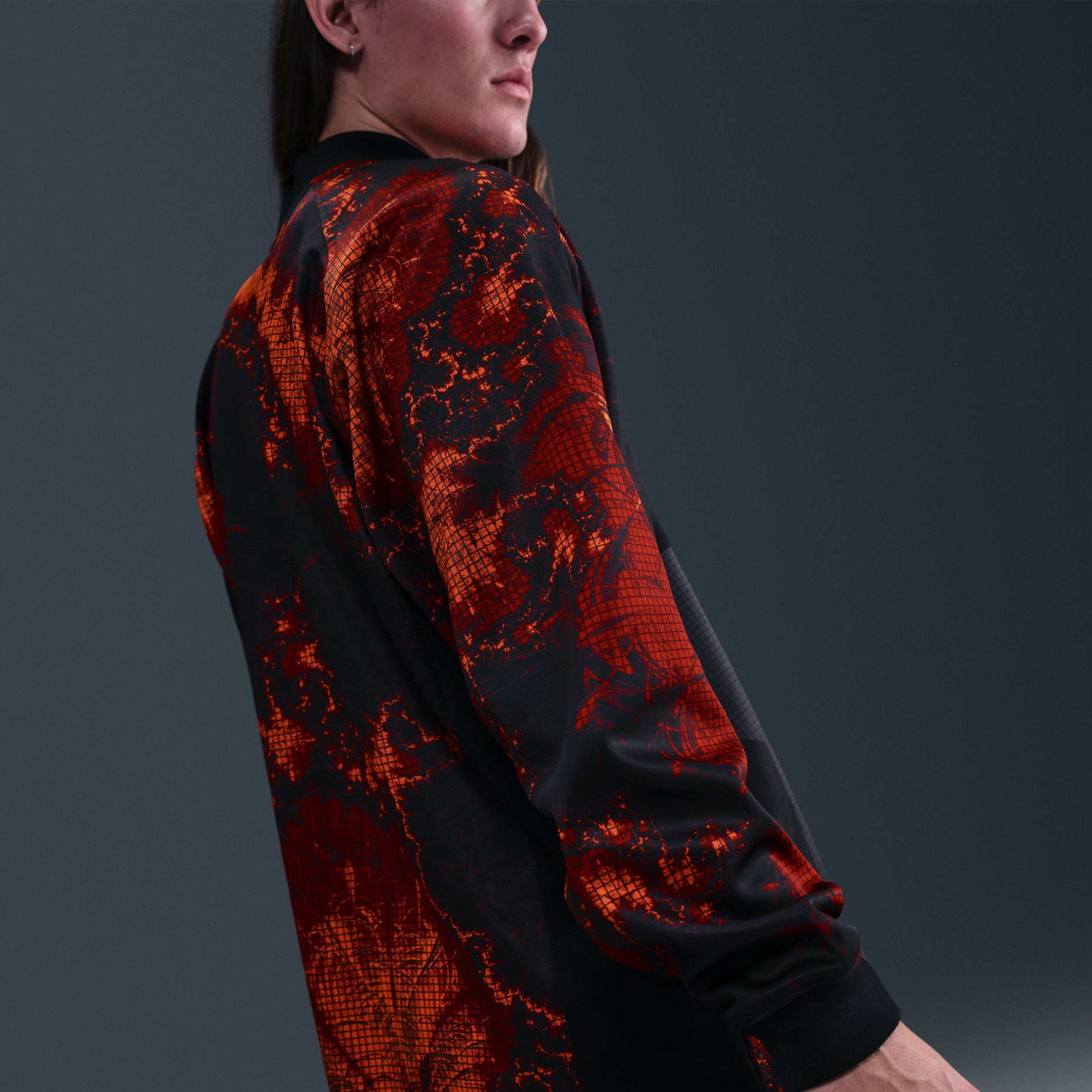 Alternative view of Áo Nike Netherlands Authentic Goalkeeper Jersey 'Black Hyper Crimson White' IO0785-010