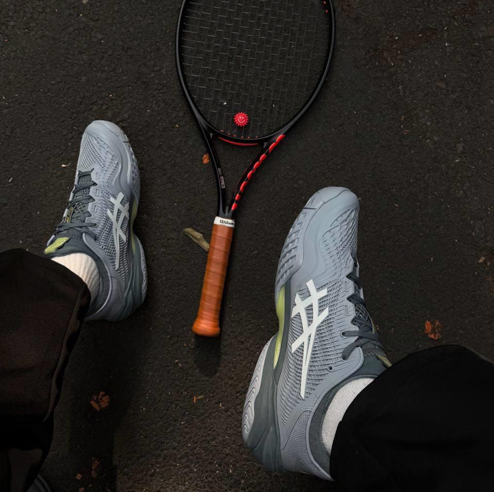 Alternative view of Giày Asics Court FF 3 'Grey Blue' 1041A370-404