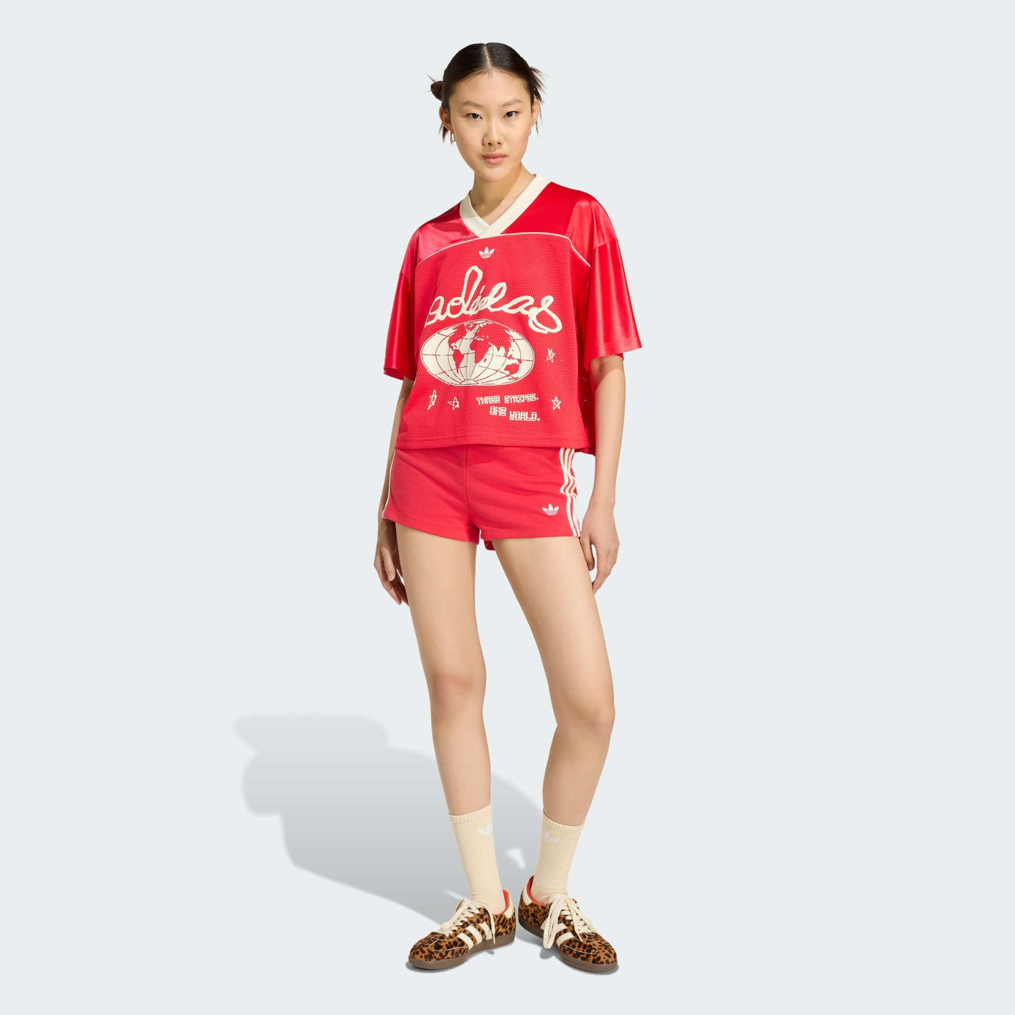 Alternative view of Áo Adidas Originals Crop Football Jersey 'Mobile Ruby' KU9202