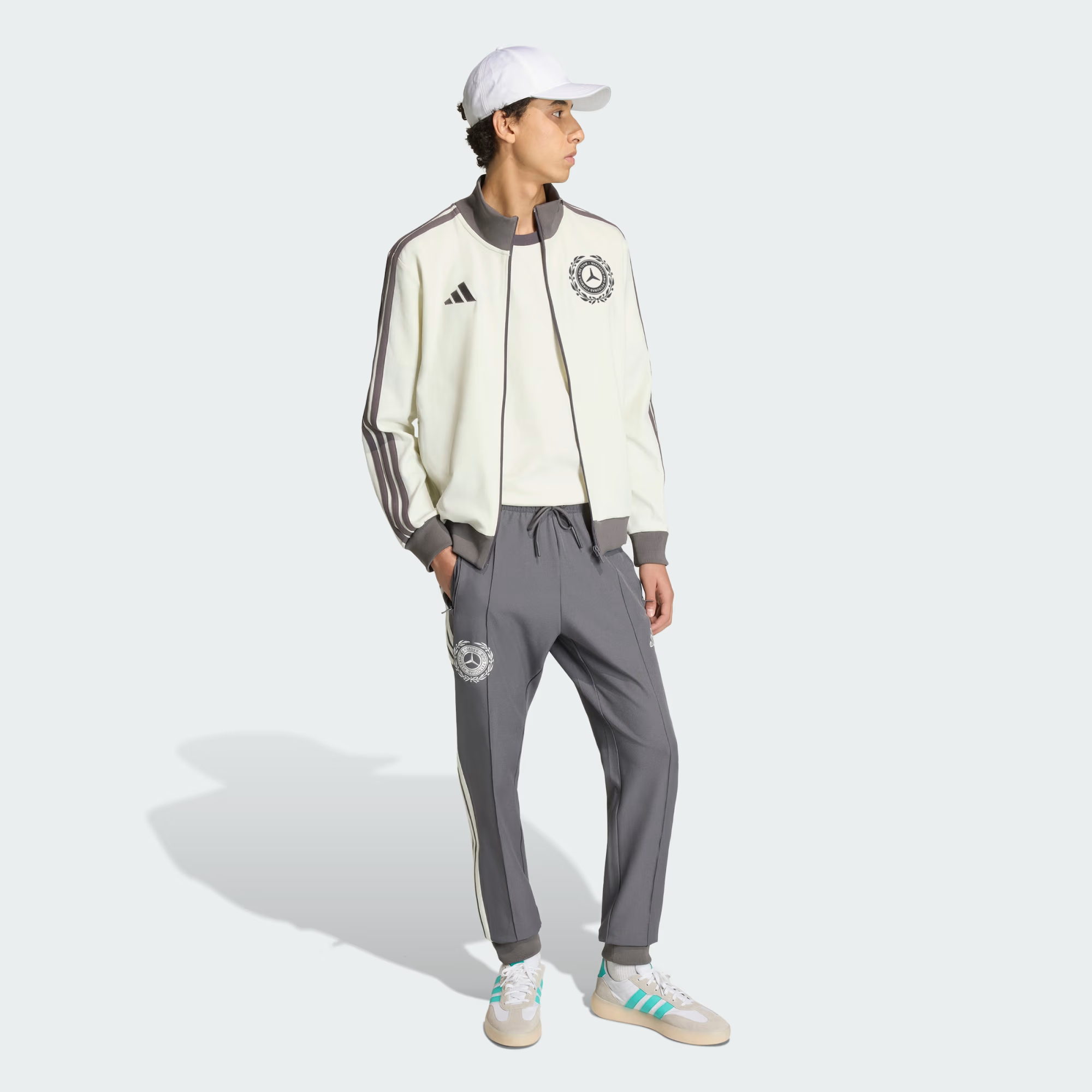 Áo Adidas Mercedes-AMG F1 Team Silver Arrows Track Top 'Off White Granite' KE8270 - Ảnh 4