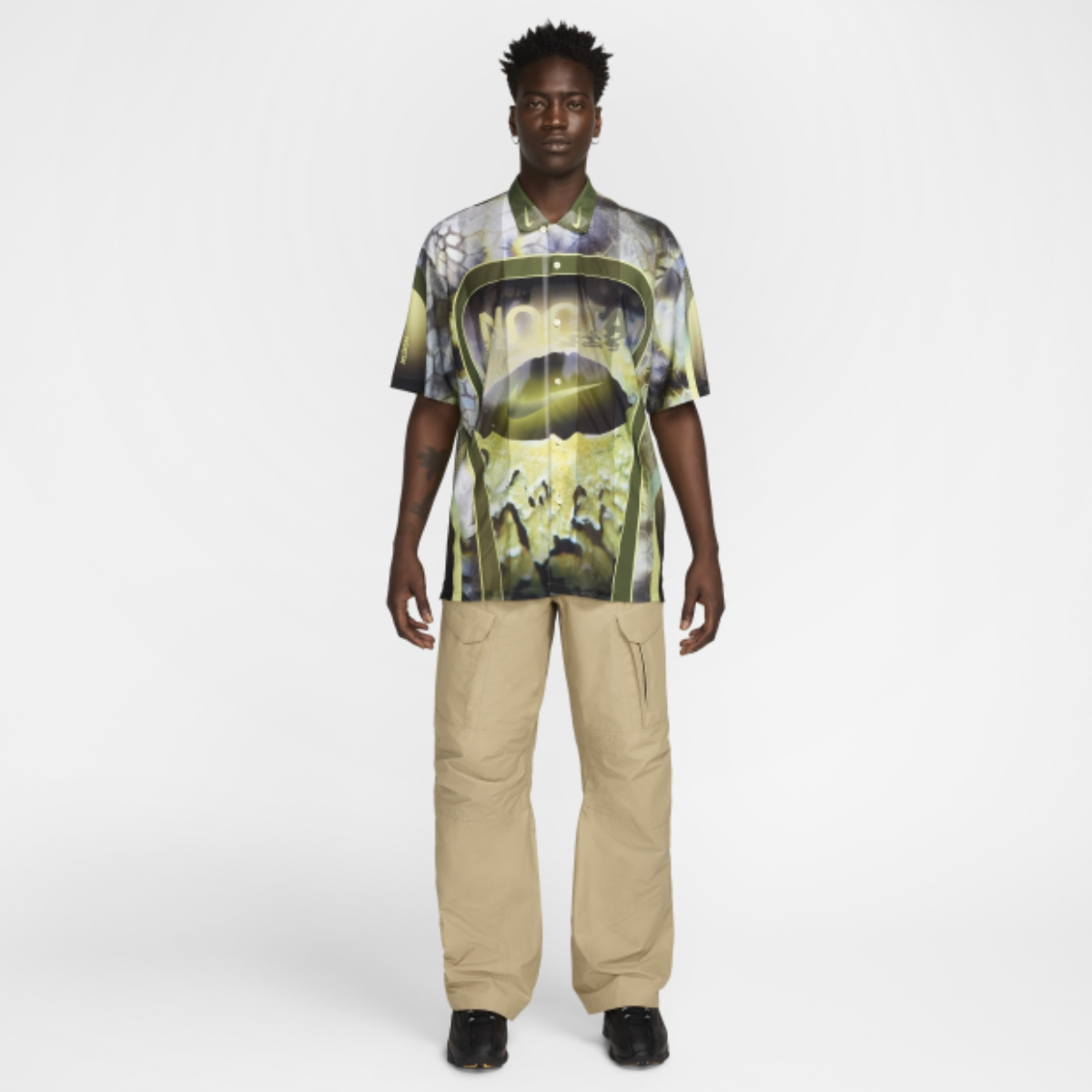 Alternative view of Áo Nike NOCTA Opal Men’s Button-Down Short-Sleeve Top ‘Oil Green’ FV1939-378