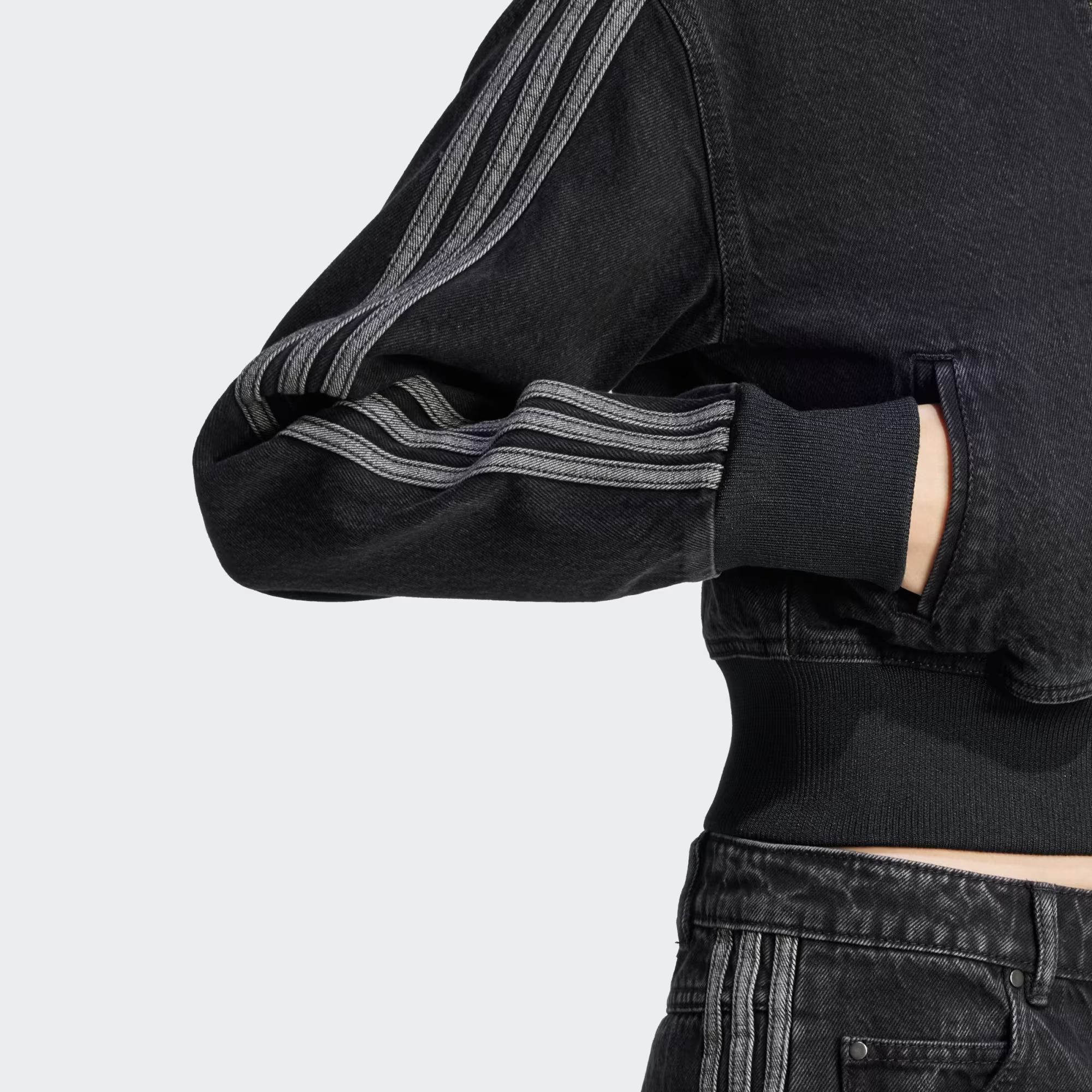 Áo Adidas Track Top Denim Adicolor 'True Black' JD3110 - Ảnh 2