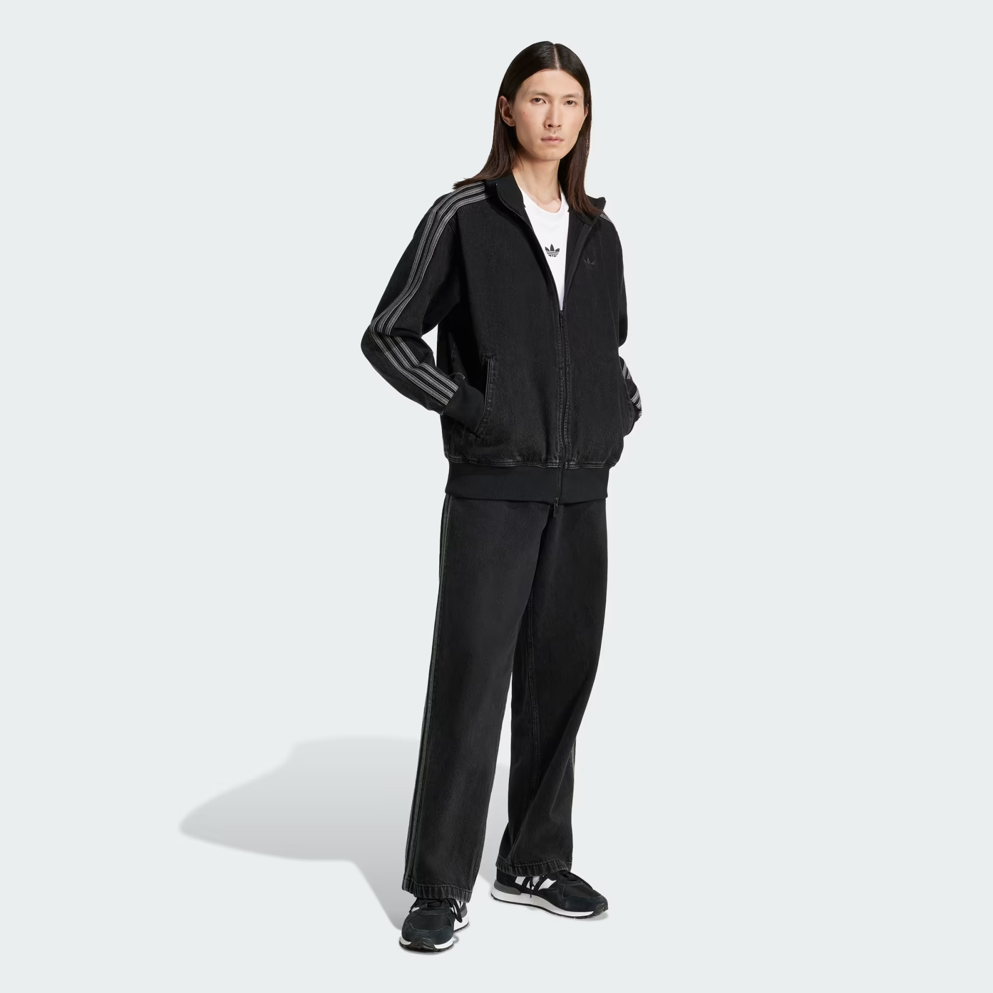 Áo Adidas Track Top Denim Firebird Adicolor 'Black' JC6717 - Ảnh 4