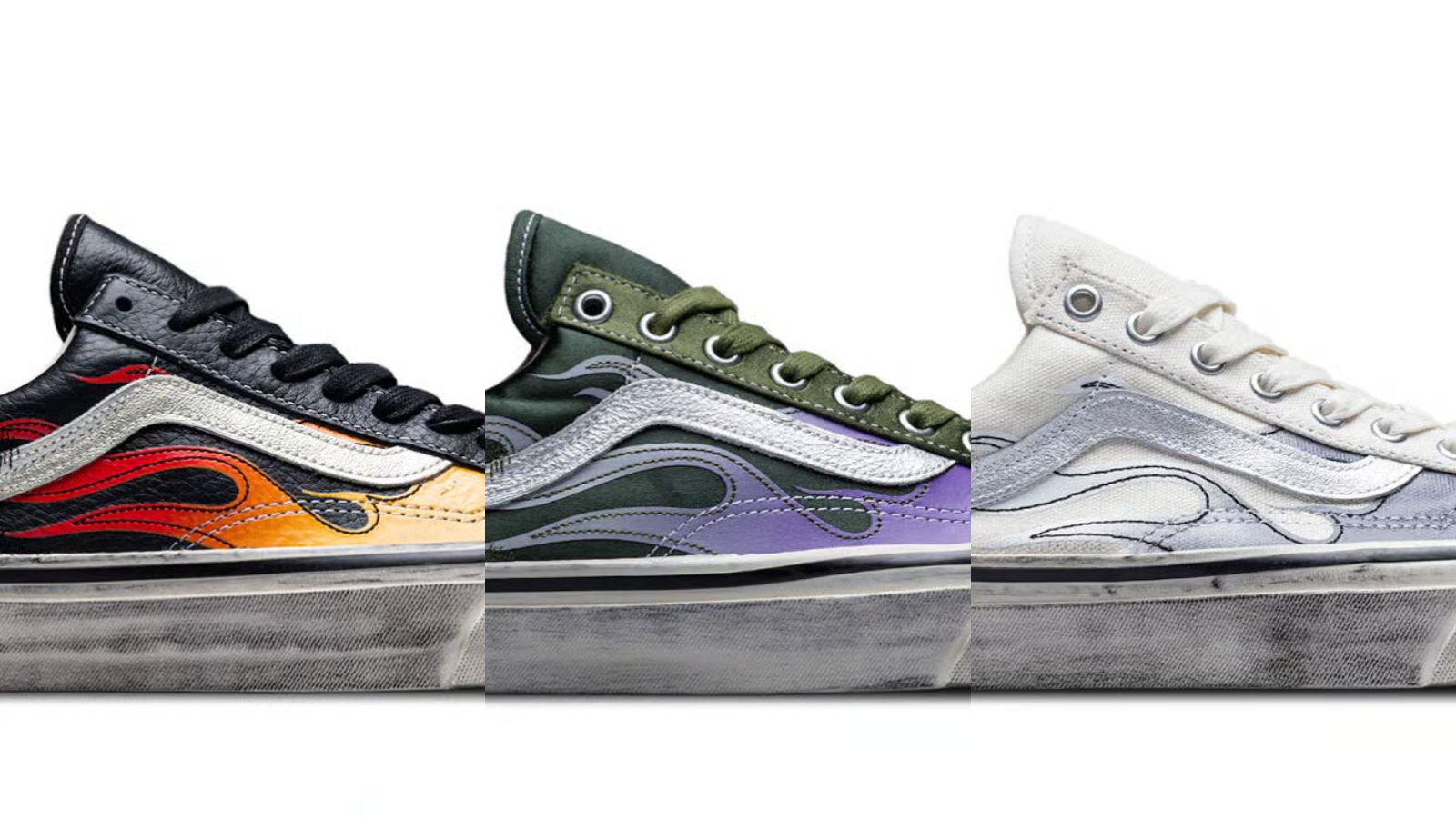 Hinh anh 4: Vans Old Skool Flame voi hoa tiet lua va phong cach vintage