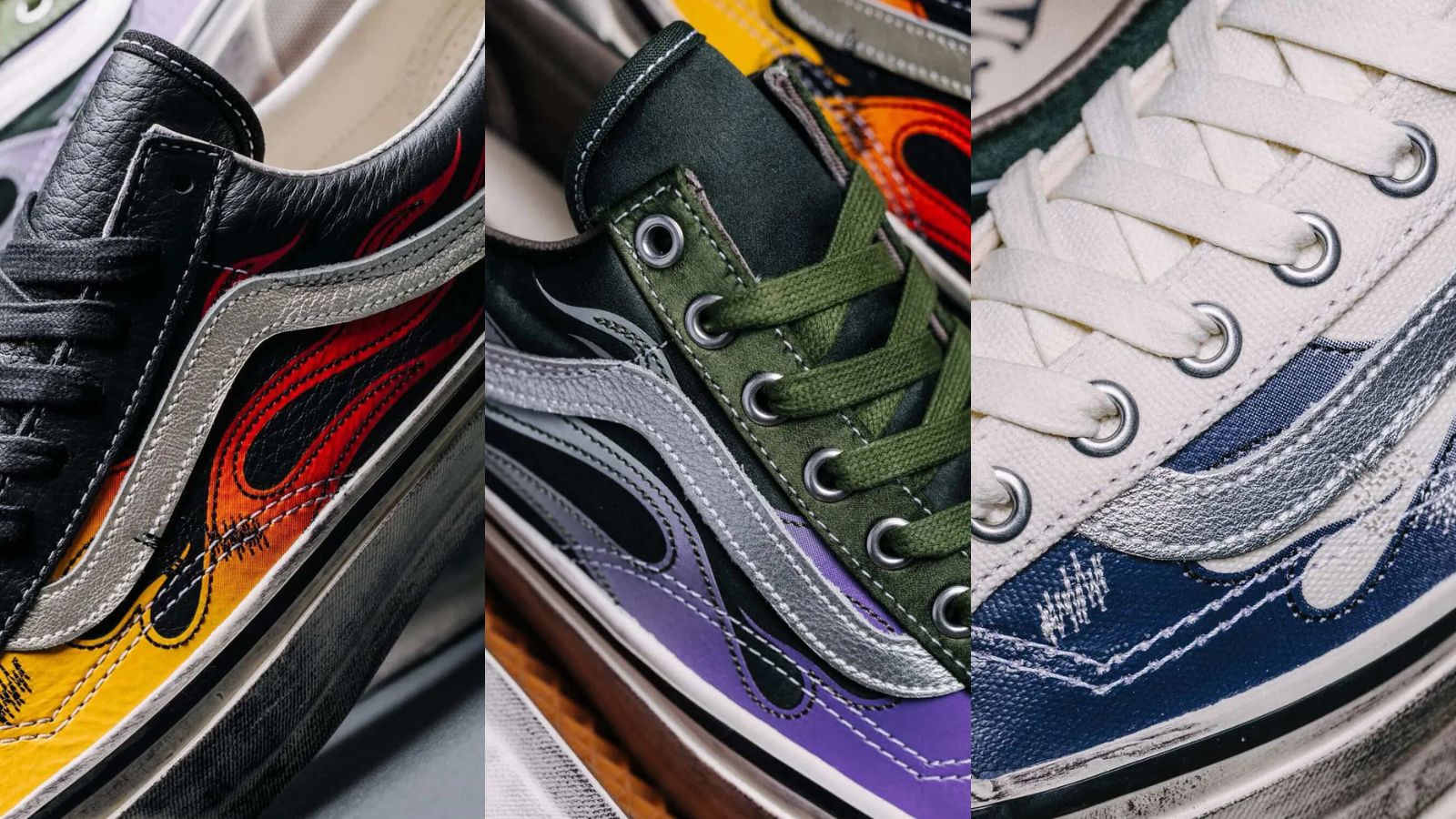 Hinh anh 5: Vans Old Skool Flame voi hoa tiet lua va phong cach vintage