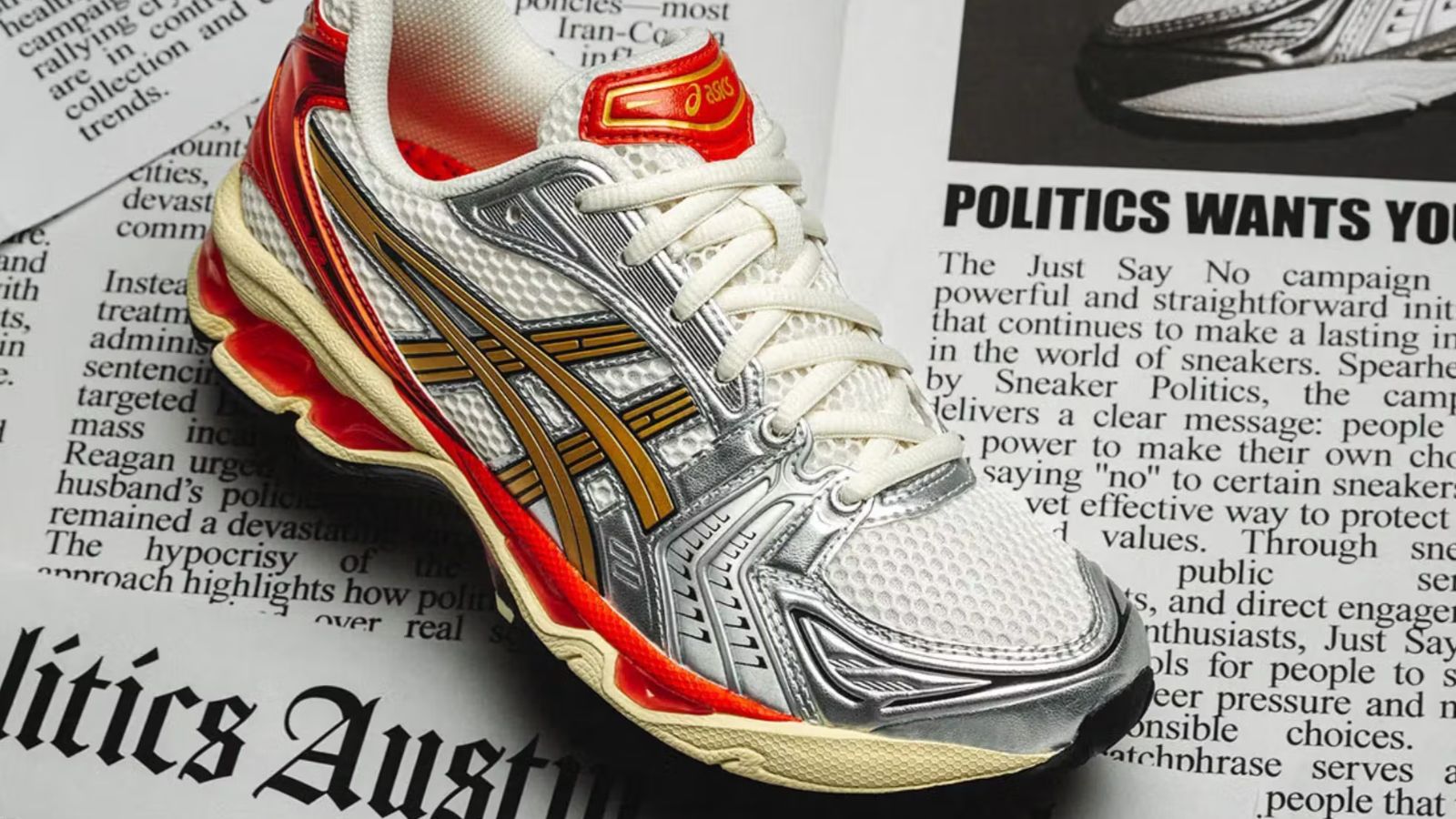 Hinh anh 1: Hinh anh giay Y2K voi thiet ke de day va be mat bong bay, bieu tuong cua phong cach sneaker thoi ky dau 2000.