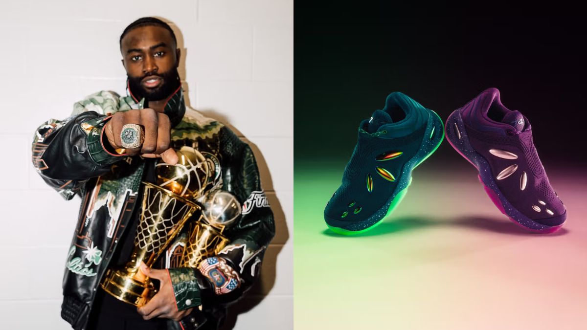 Jaylen Brown ra mat thuong hieu giay 741 Performance tren san bong ro