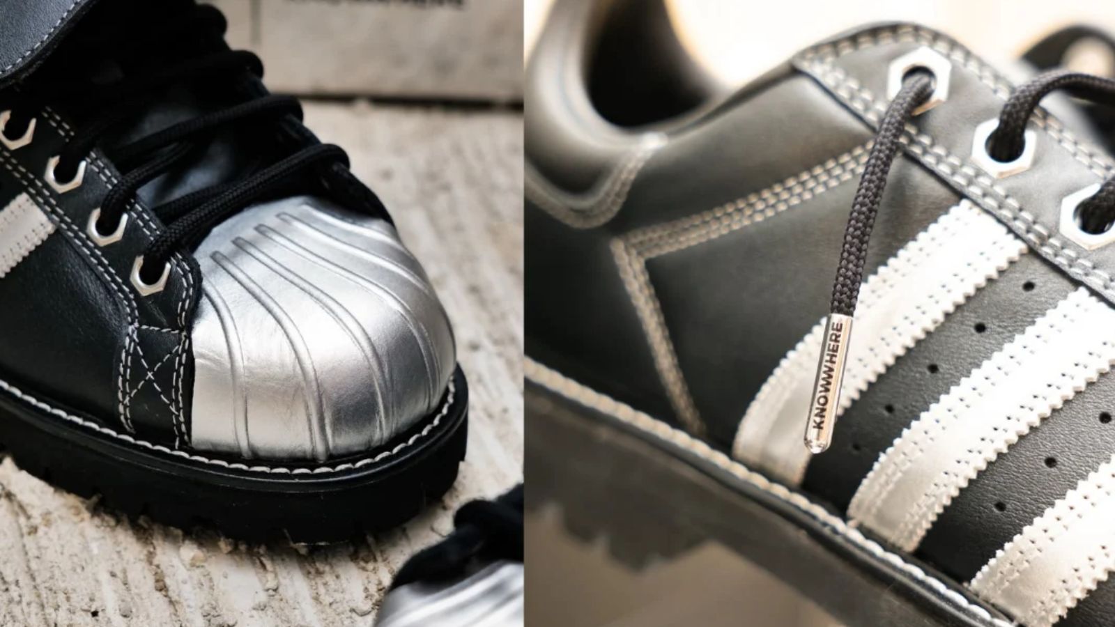 Hinh anh 6: Giay adidas Superstar x Knowwhere voi thiet ke work boot da cao cap