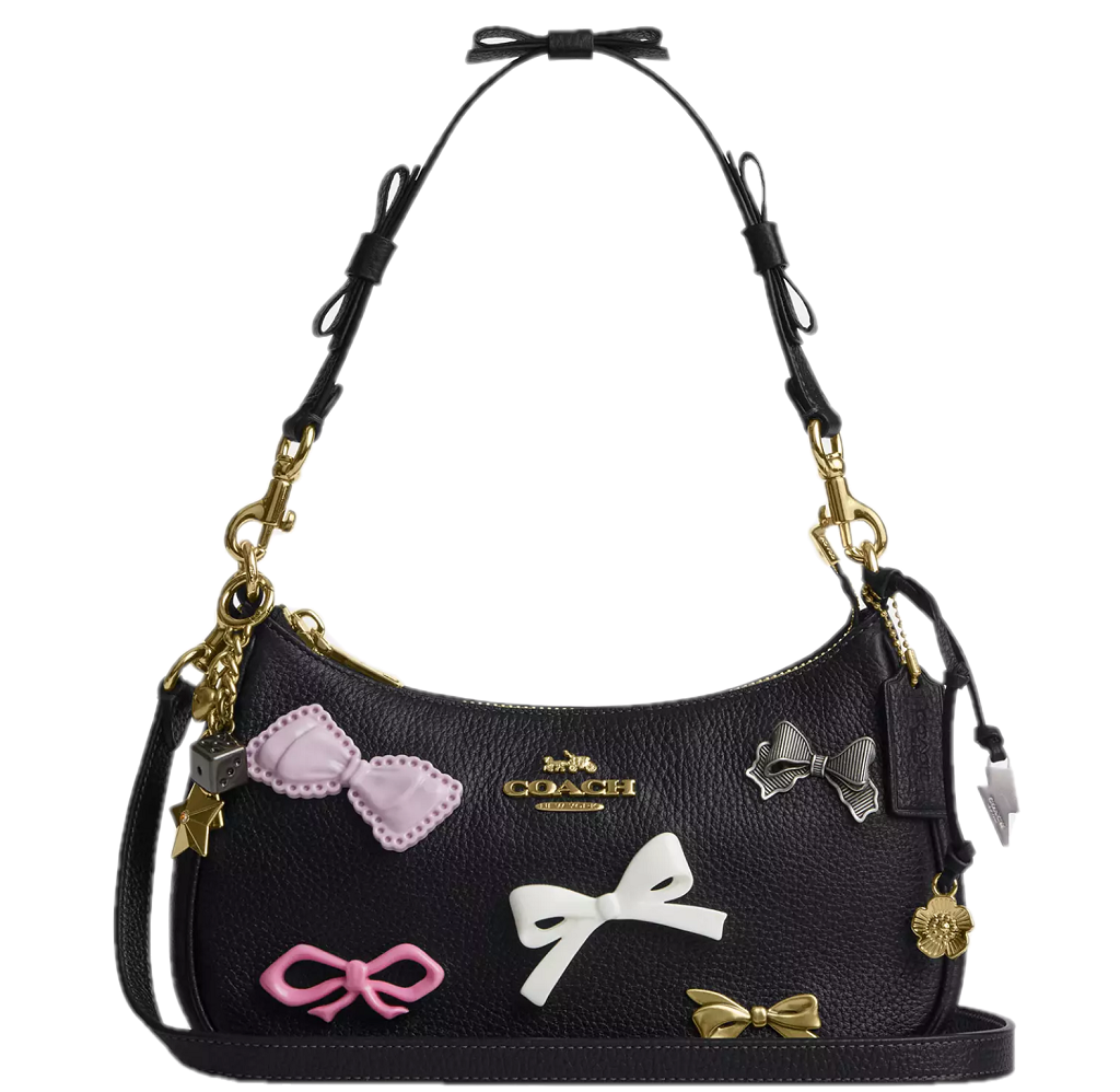 Túi Coach Teri Shoulder Bag with Bows and Charms 'Black' CDY93-IMBLK