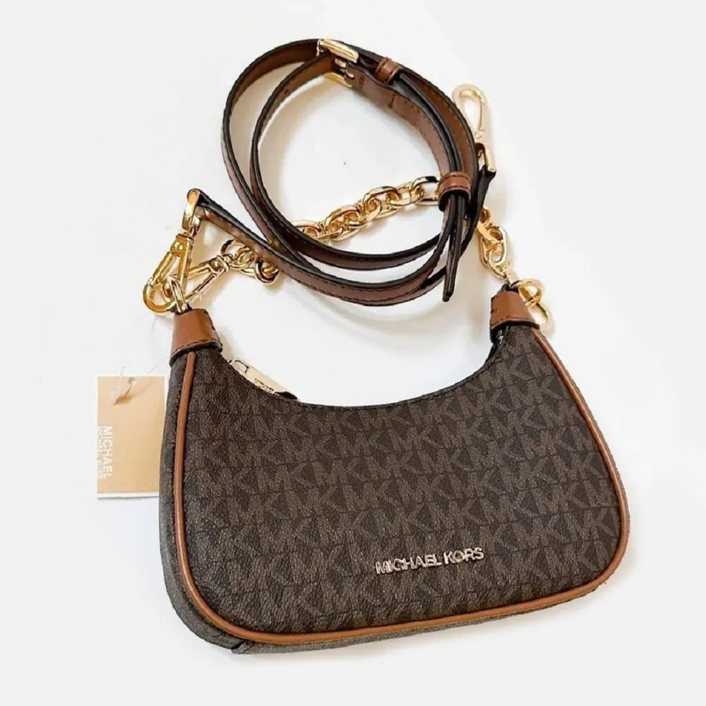 Alternative view of Túi Michael Kors MK Cora Medium Zip Pouchette 'Brown' 35S2G4CU1B-200