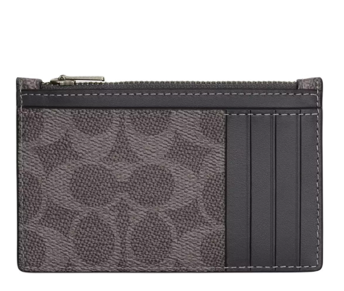 Alternative view of Ví Coach Zip Card Case 'Charcoal' CV764-QBYFT