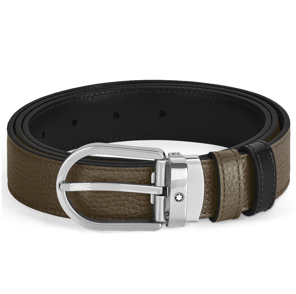 Thắt Lưng MontBlanc Horseshoe 30mm 'Black Khaki' 198449