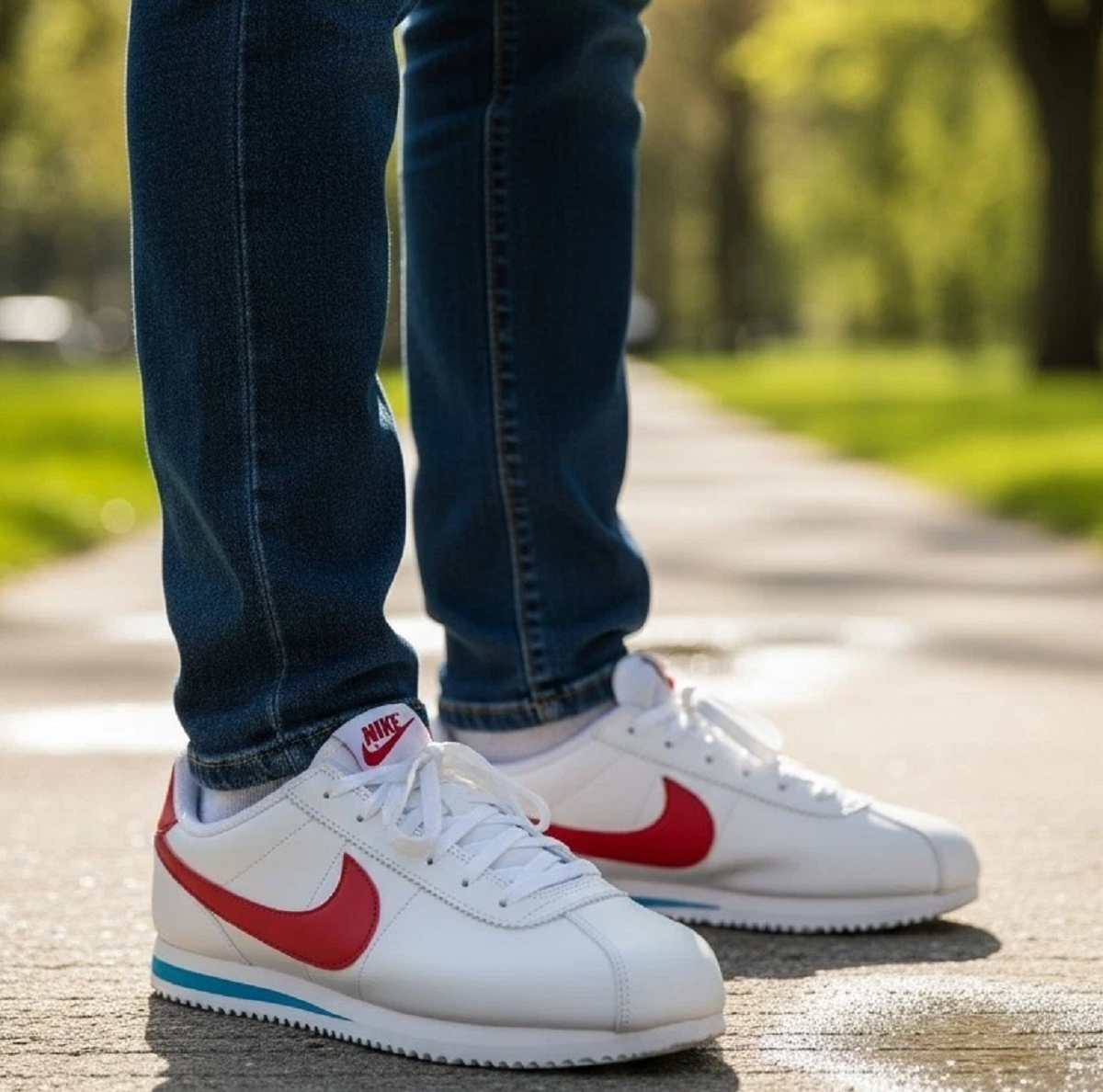 Alternative view of Giày Nike Cortez 'White Varsity Red Blue' DM0950-115