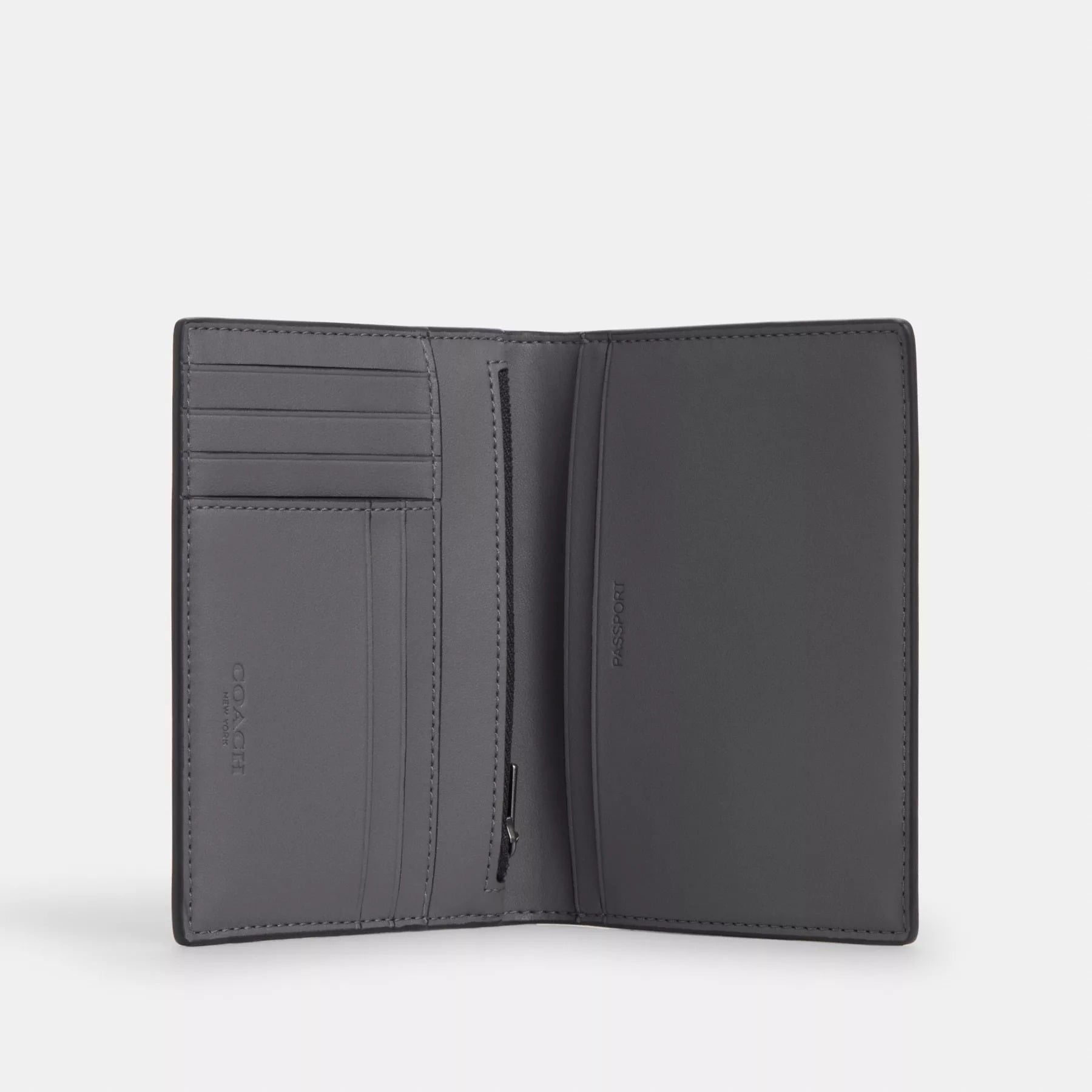 Alternative view of Ví Coach Passport Card Case 'Grey' CCF34-QBGRM