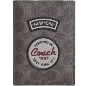 Ví Coach Passport Card Case 'Grey' CCF34-QBGRM