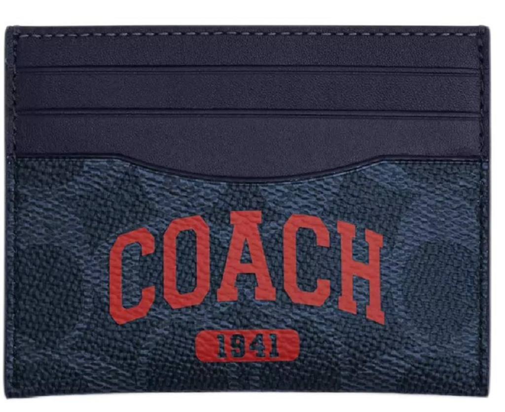 Ví Coach Signature Slim Card Holder 'Navy' CBJ95-Y3T