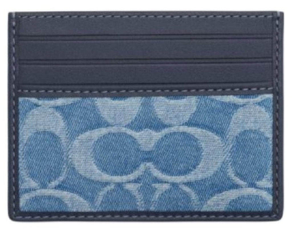 Ví Coach Slim Card Case 'Navy' CDF46-DEN