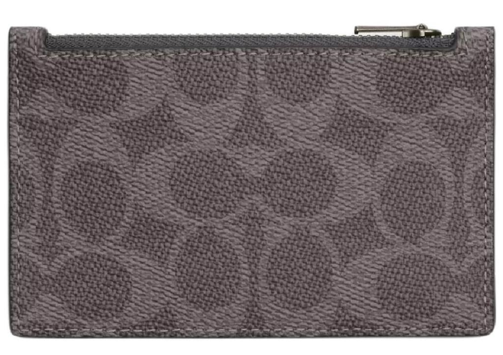 Ví Coach Zip Card Case 'Charcoal' CV764-QBYFT