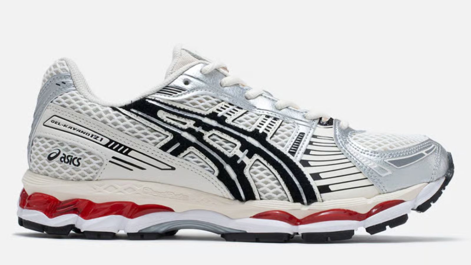 Hinh anh 3: ASICS Gel-Kayano 12.1 The Spark voi phoi mau Cream/Black-Red, thiet ke lay cam hung tu que diem