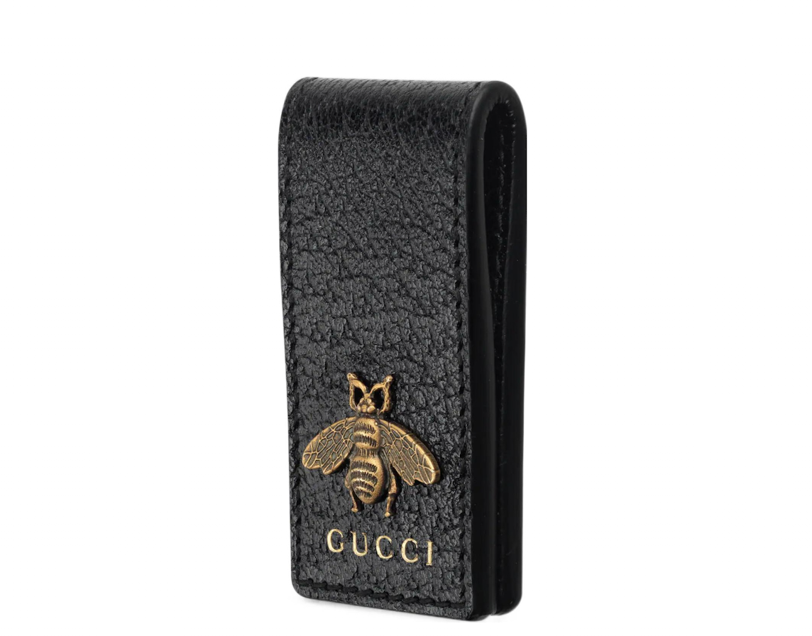 Alternative view of Ví Gucci Animalier Leather Money Clip 'Black' 522914-DJ20T-1000
