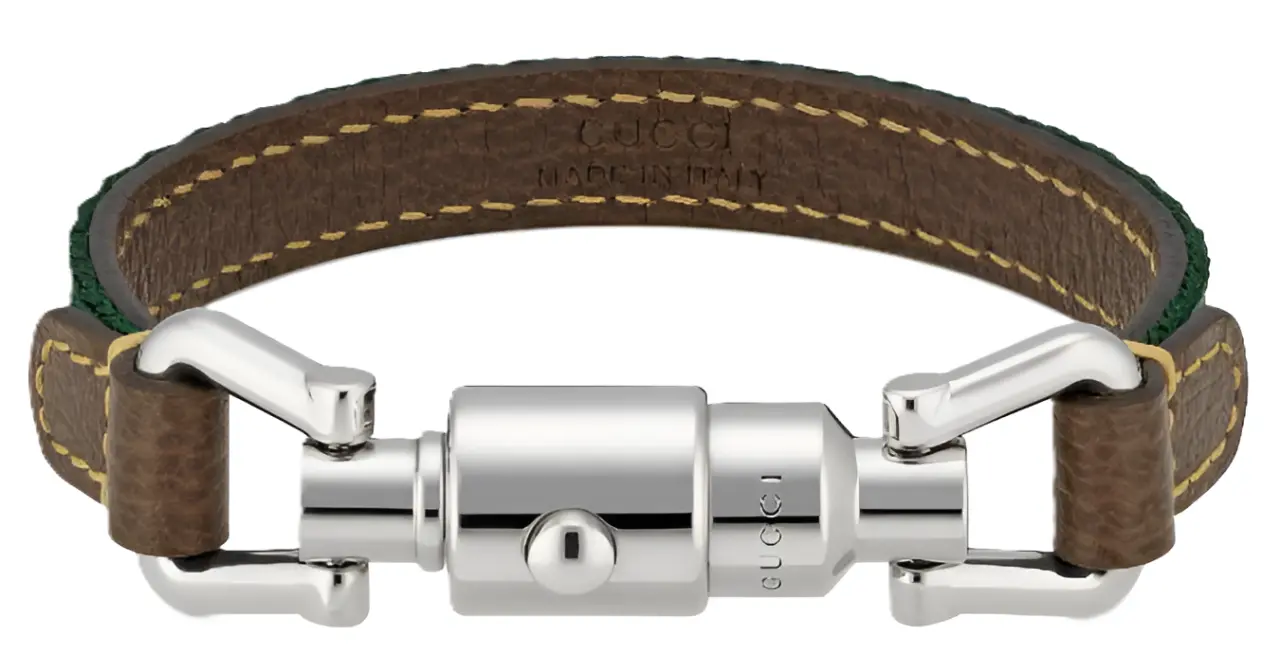 Vòng Gucci Leather Bracelet 'Green Red' 759954-IAADS-8521