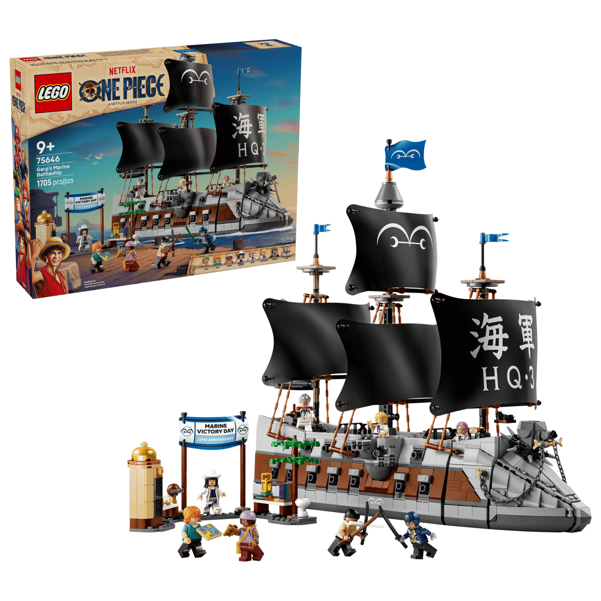 Alternative view of Mô Hình Lego Garp's Marine Battleship 'Multicolor' 75646