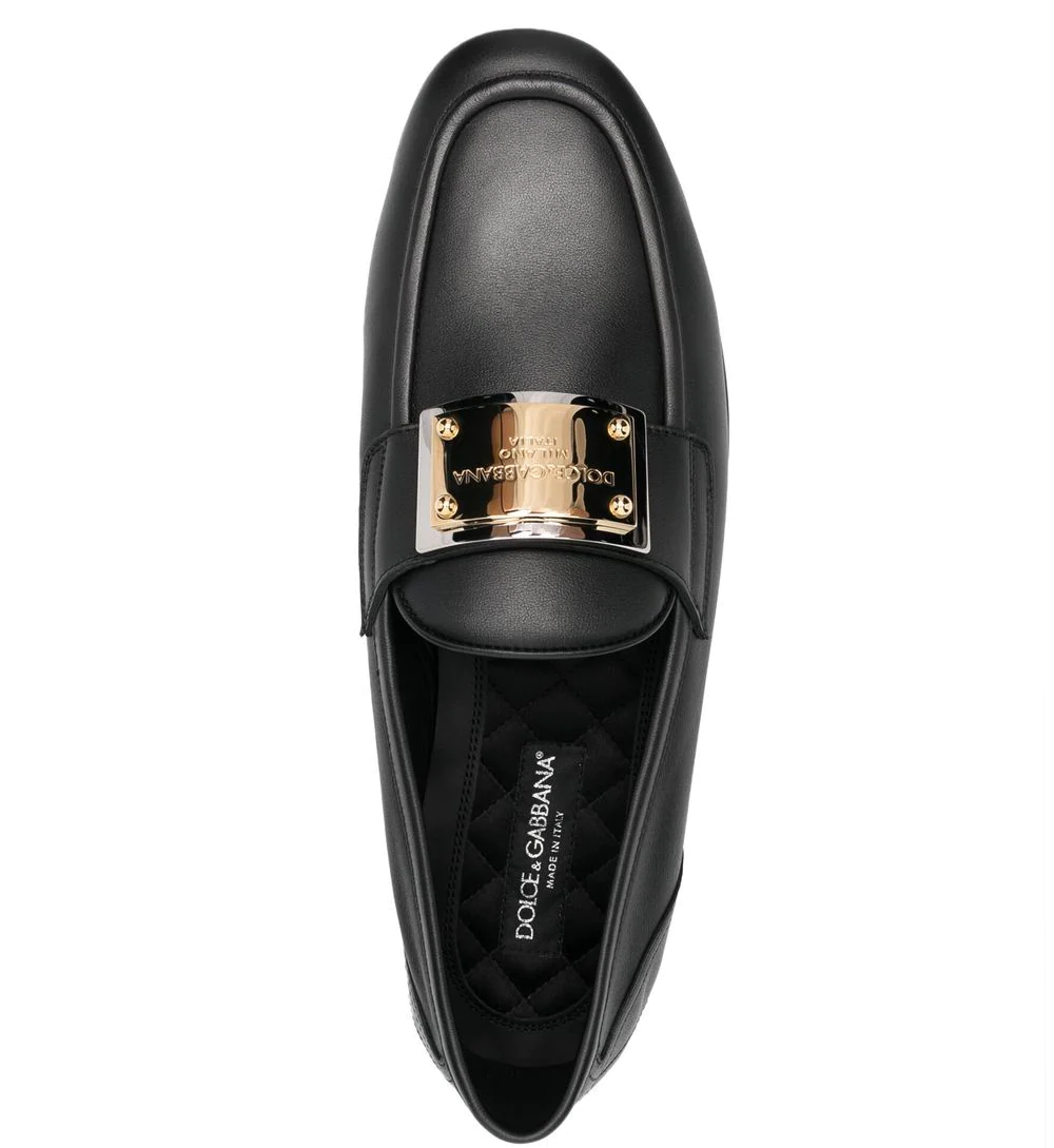Giày Dolce Gabanna Leather Loafers ‘Black’ A50483AE102 - Ảnh 4