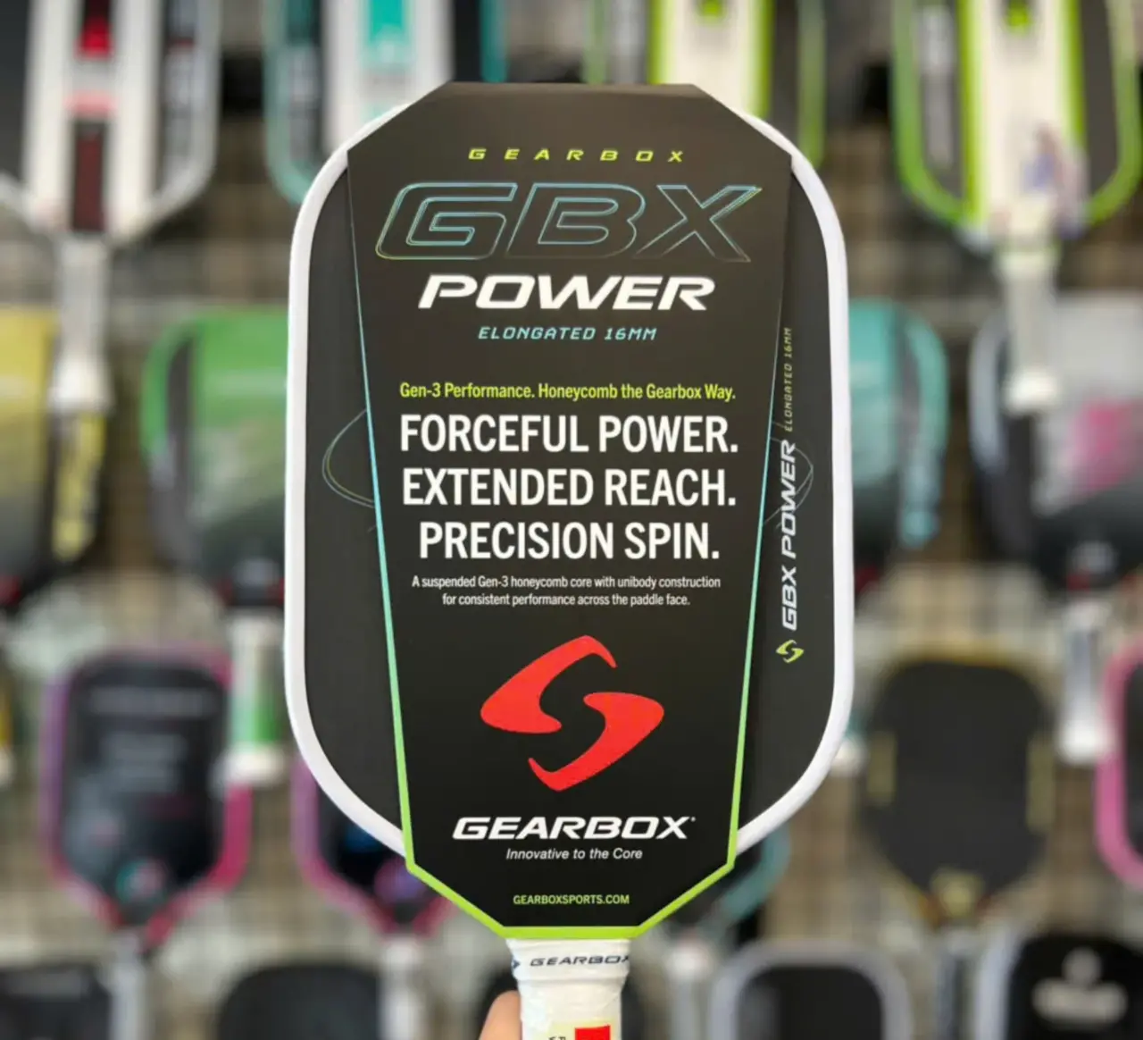 Vợt Pickleball Gearbox GBX Power Gen 3 Elongated 16mm - Ảnh 3