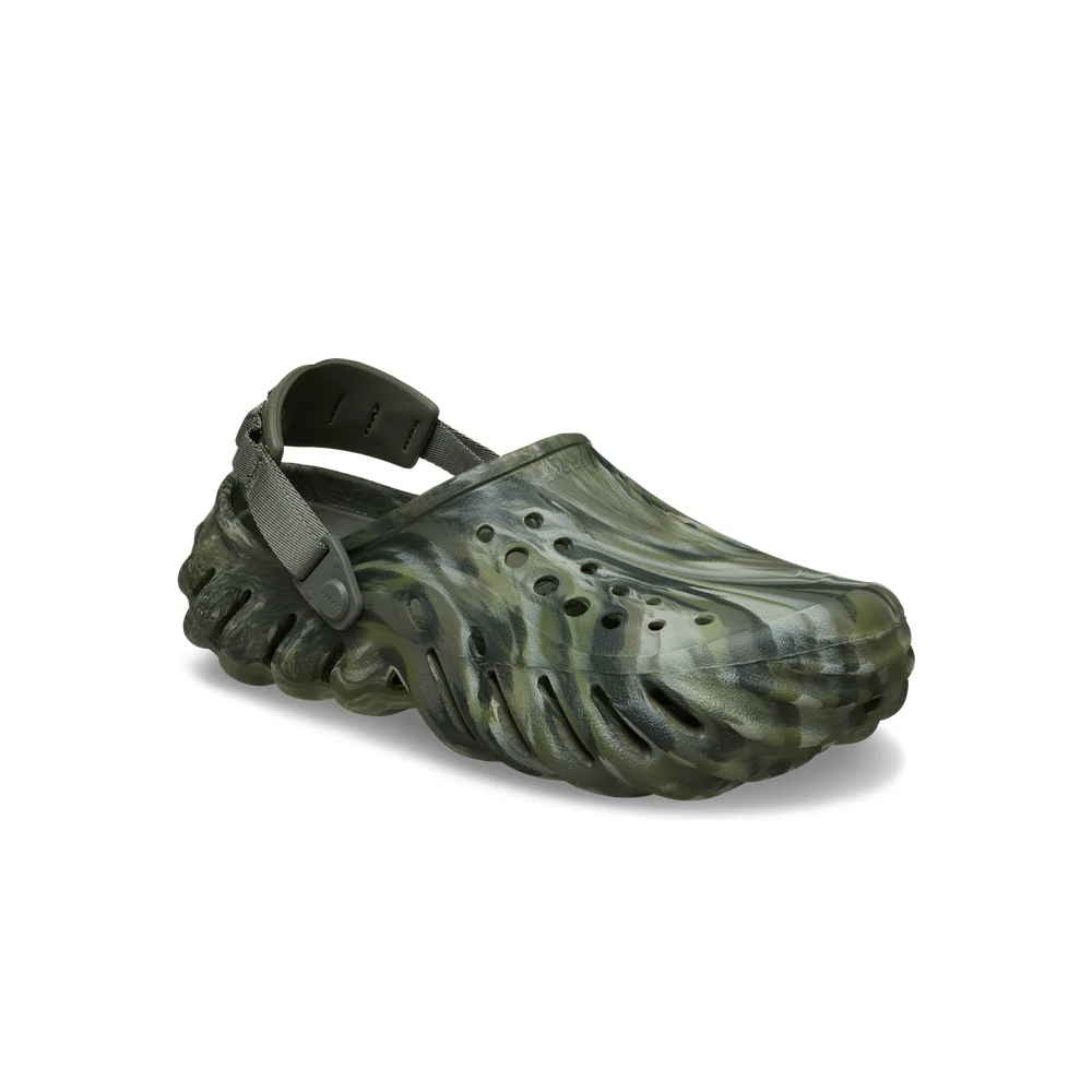 Alternative view of Dép Crocs Echo Clog 'Marbled Dusty Olive' 208454-3N4