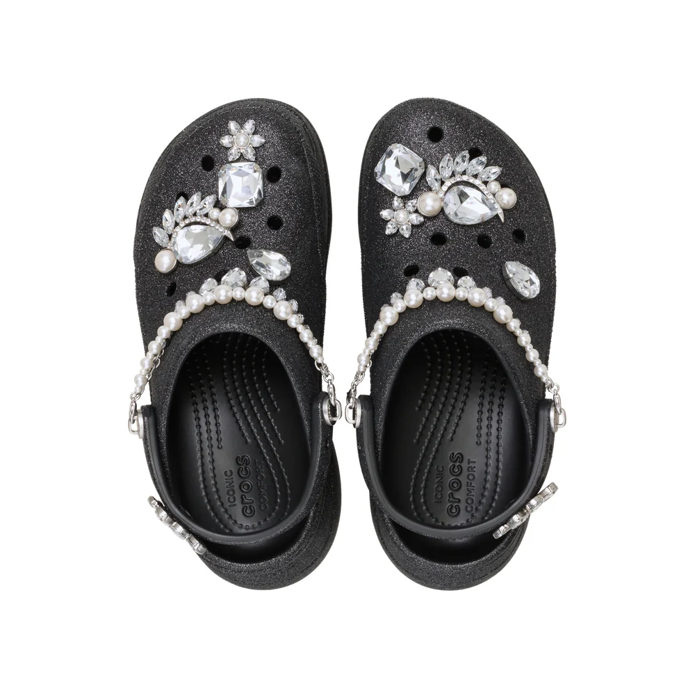 Alternative view of Dép Crocs Classic Bae Clog 'Wedding Glitter Black' 211978-001