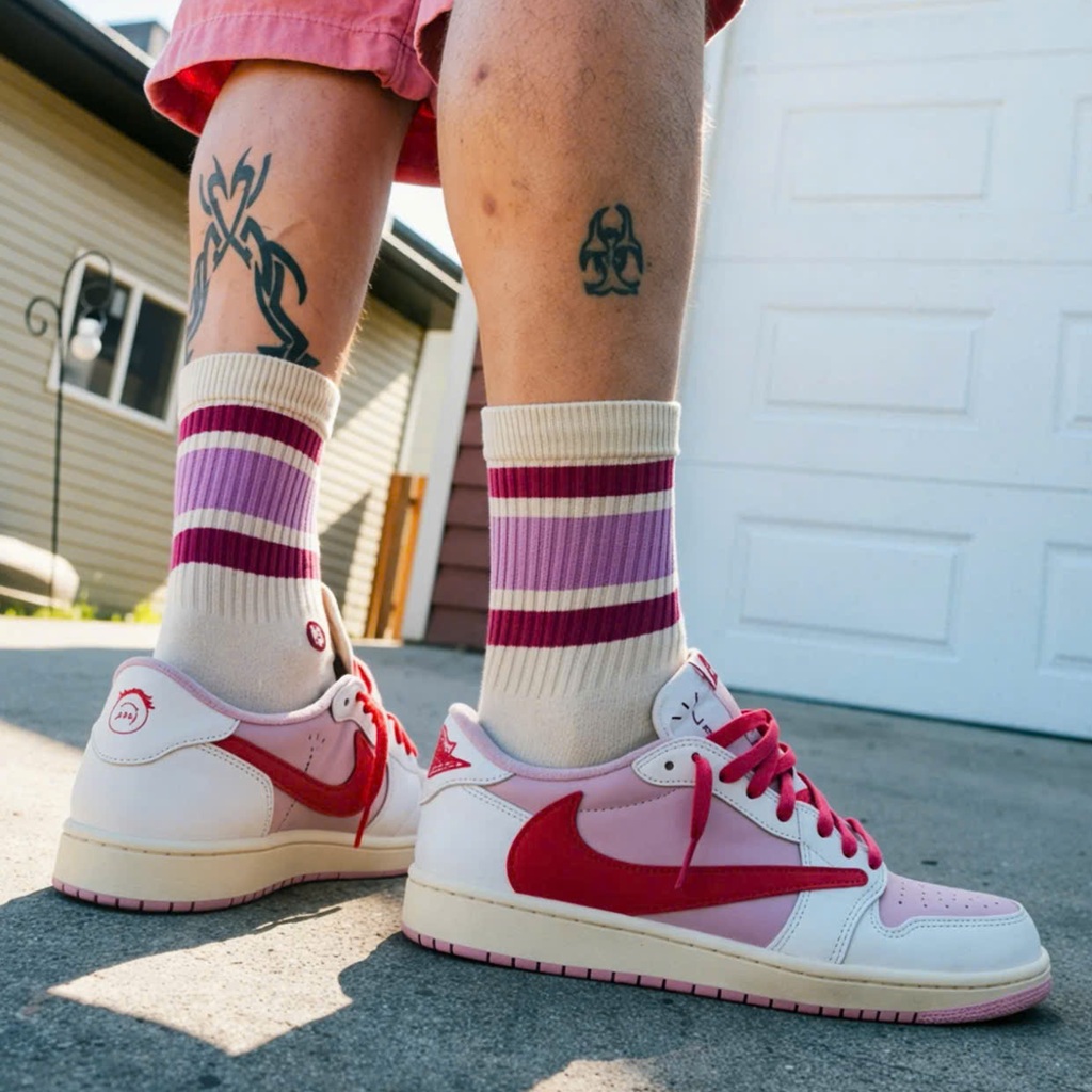 Alternative view of Giày Nike Air Jordan 1 Retro Low OG SP Travis Scott 'Tropical Pink' IQ7604-101