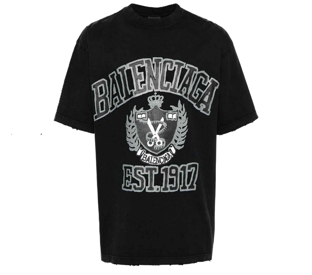 Áo Balenciaga Logo Printed Crewneck T-Shirt 'Black' 739784TOVK18190
