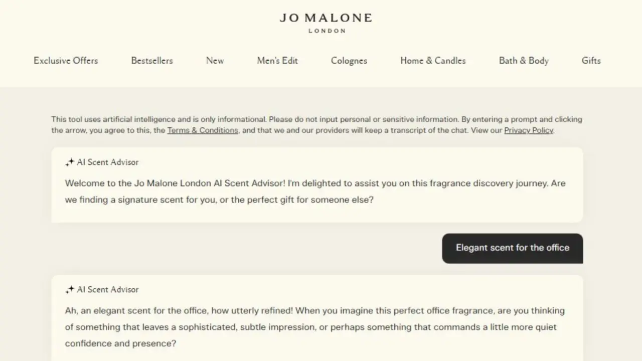Hinh anh 2: Cong cu AI cua Jo Malone London quet hinh anh Pinterest de goi y nuoc hoa