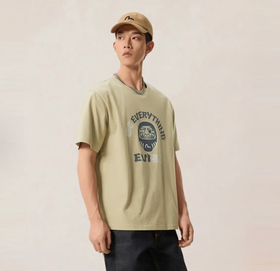 Alternative view of Áo Evisu T-shirt ‘Beige’ 2ESHTM6TS1110XXCT