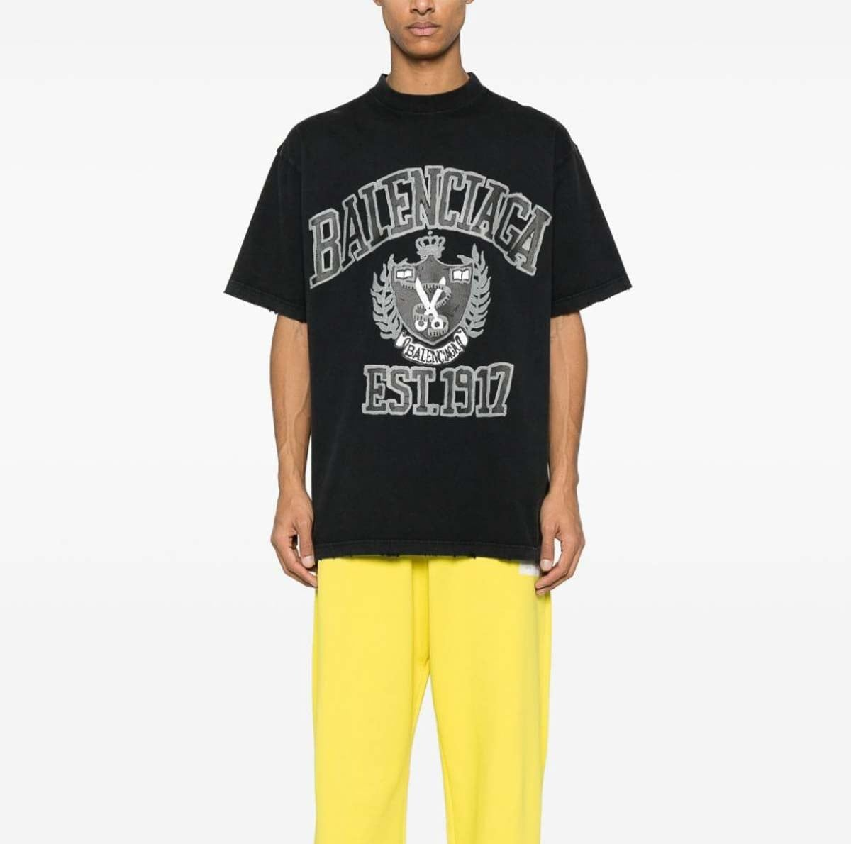 Alternative view of Áo Balenciaga Logo Printed Crewneck T-Shirt 'Black' 739784TOVK18190