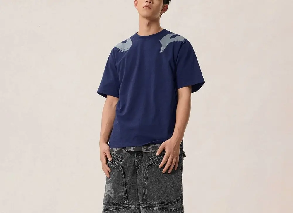 Alternative view of Áo Evisu Brushstroke Logo 'Navy' 2ESHTM6TS7039RXCT