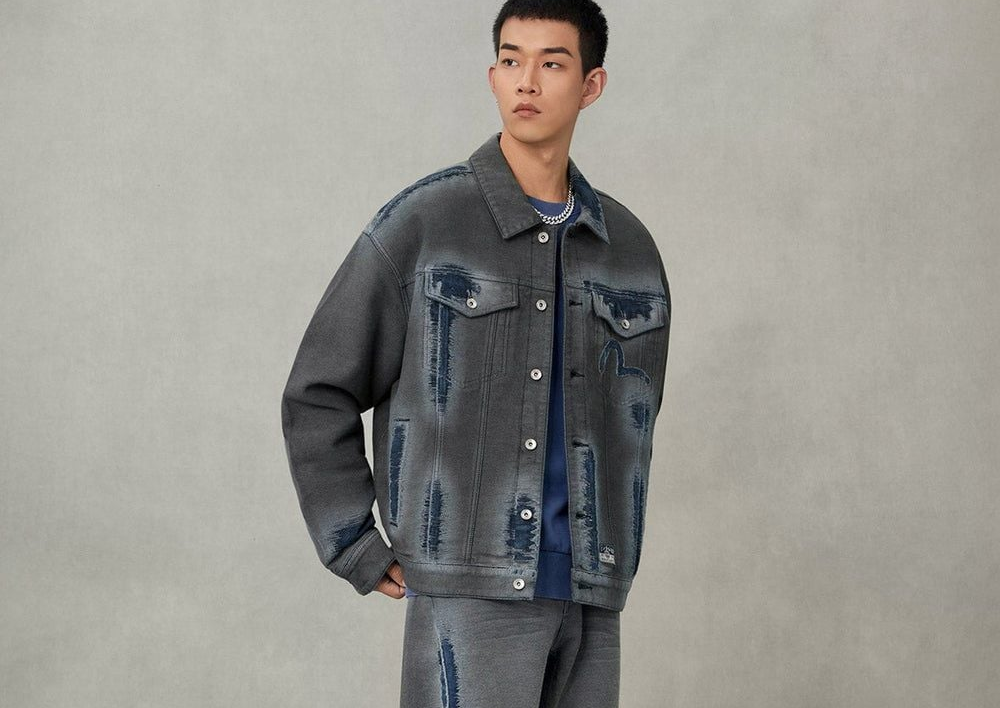 Alternative view of Áo Evisu Distressed Seagull 'Indigo' 2EAHTM5DJ1018RXDQ