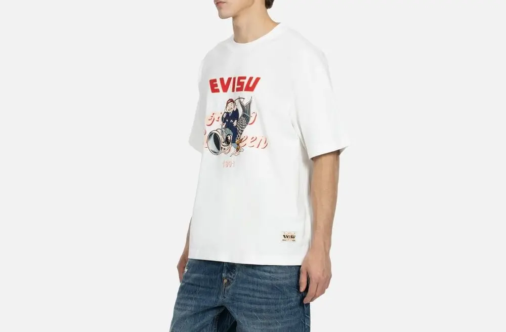 Alternative view of Áo Evisu Godhead Koinobori Print 'White' 2ESHTM4TS8052LFCT