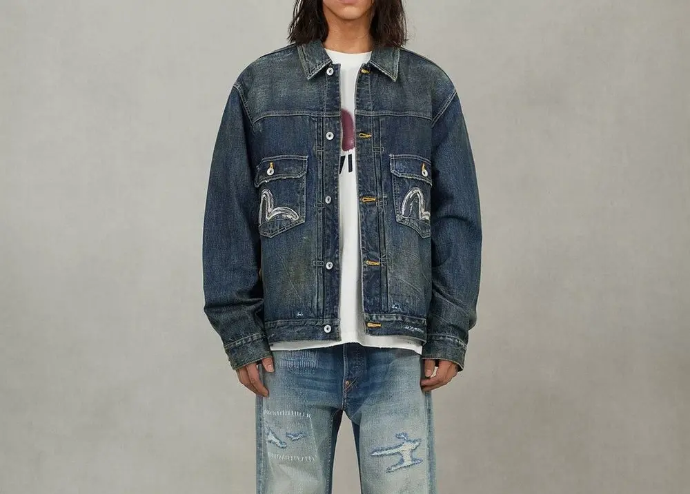 Alternative view of Áo Evisu Washed Seagull ‘Indigo’ 2EAHTM5DJ1002RXDN