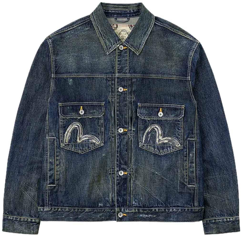 Áo Evisu Washed Seagull ‘Indigo’ 2EAHTM5DJ1002RXDN